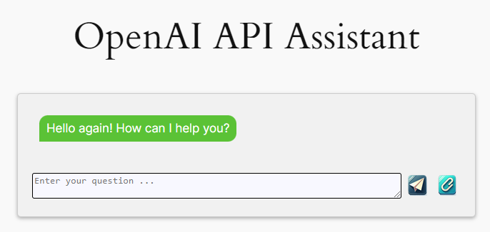 OpenAI API Assistant Screen Shot