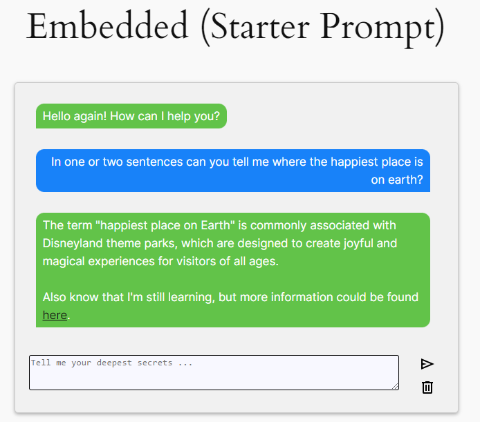 Kognetiks Chatbot - Embedded Chatbot with Starter Prompt