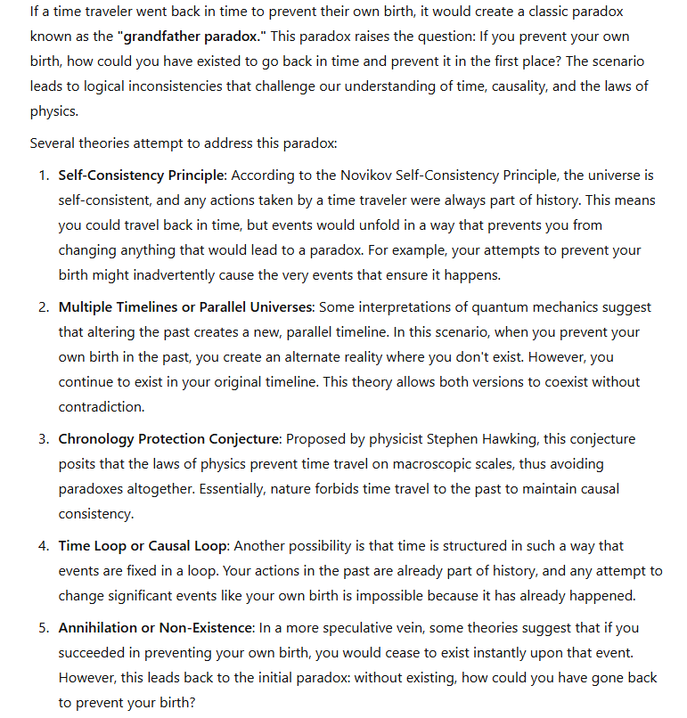 The classic paradox known as the Grandfarther Paradox - The answer